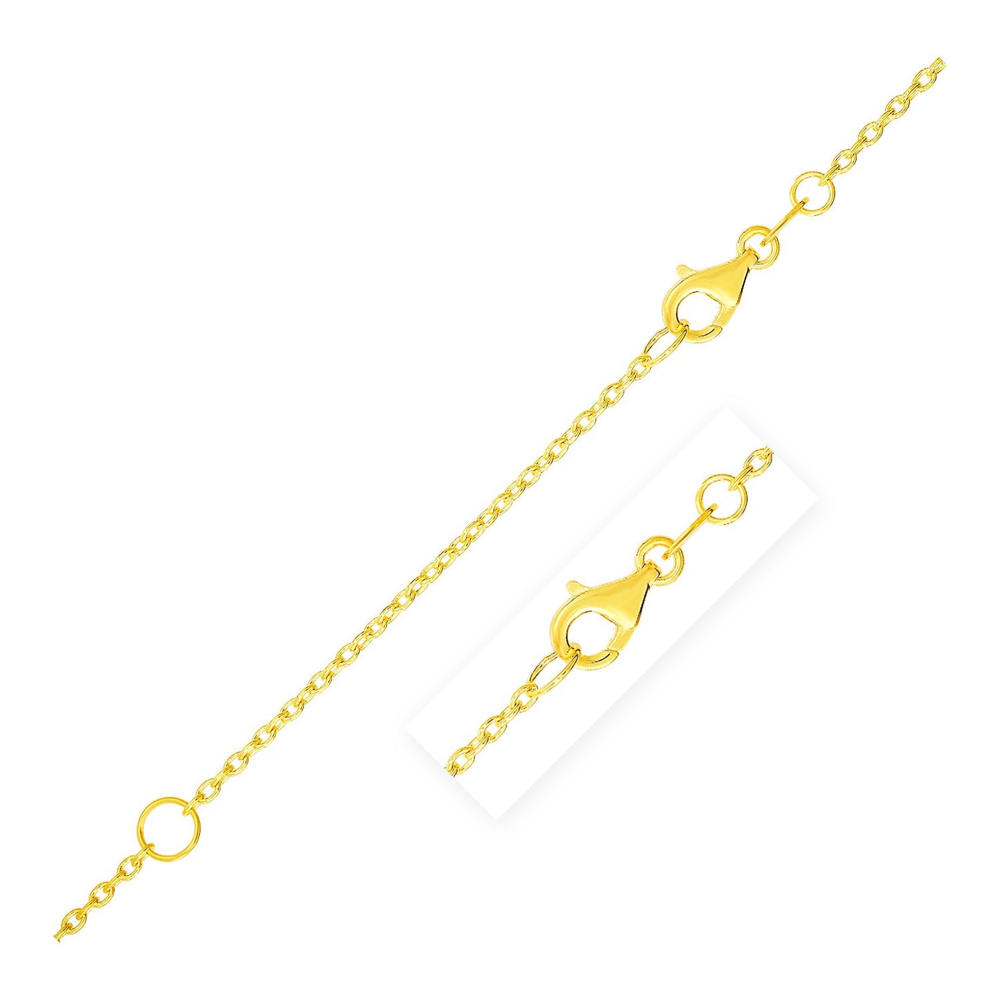 Extendable Cable Chain in 14k Yellow Gold (1.50 mm)-Teresa&#39;s Fashionista LLC