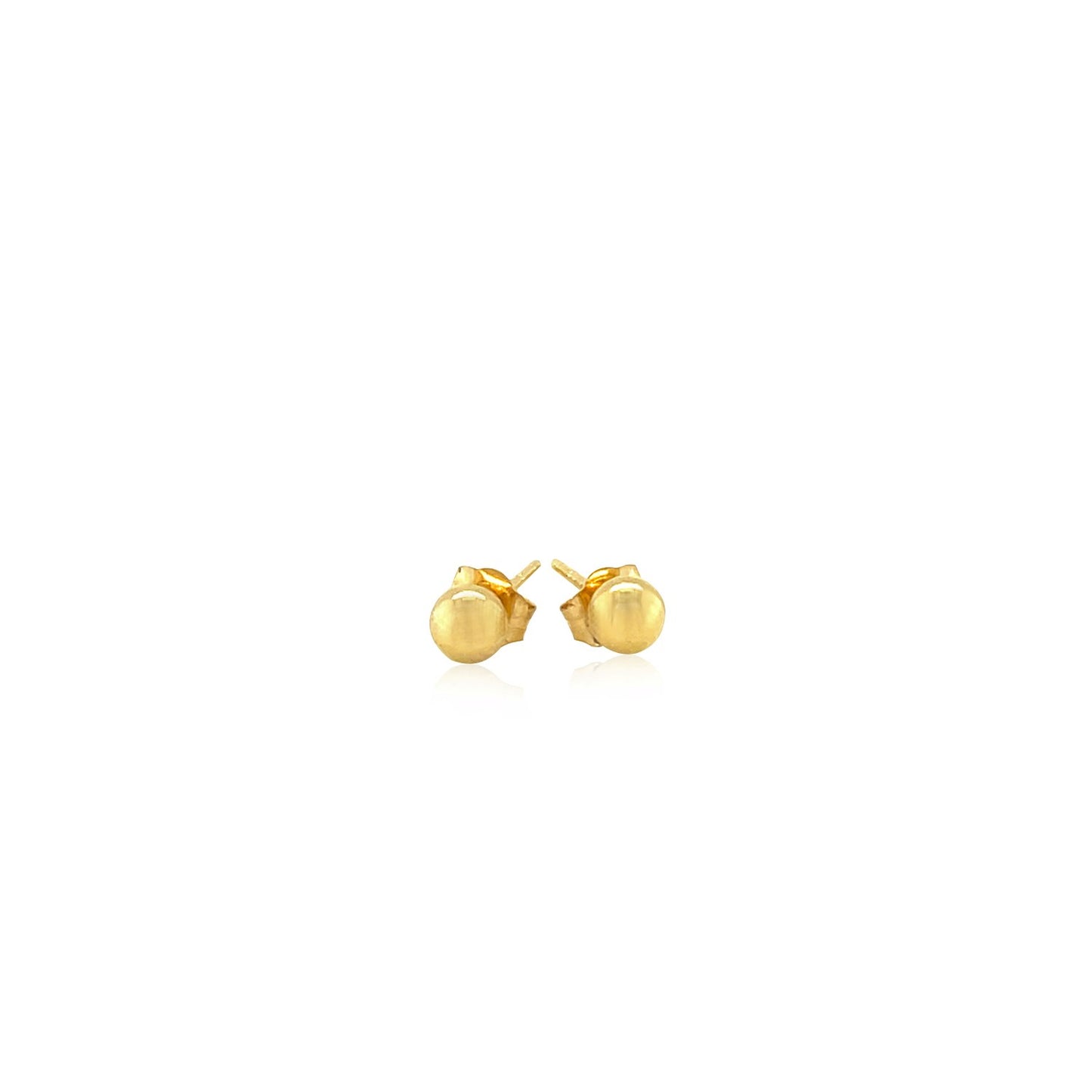 10k Yellow Gold Ball Style Stud Earrings (4mm)-Teresa&#39;s Fashionista LLC