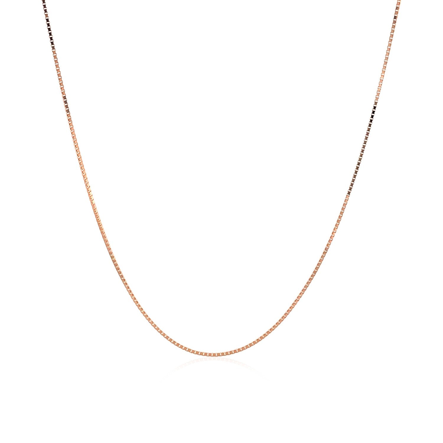 14k Rose Gold Classic Box Chain (0.60 mm)-Teresa&#39;s Fashionista LLC