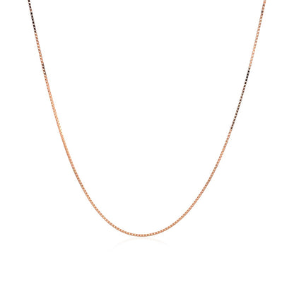 14k Rose Gold Classic Box Chain (0.60 mm)-Teresa&#39;s Fashionista LLC