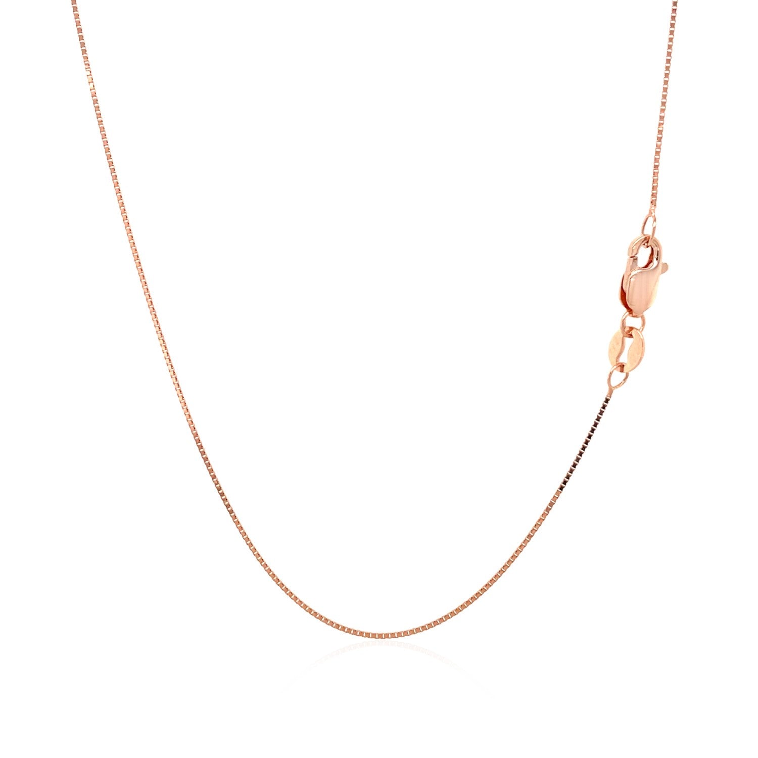 14k Rose Gold Classic Box Chain (0.60 mm)-Teresa&#39;s Fashionista LLC