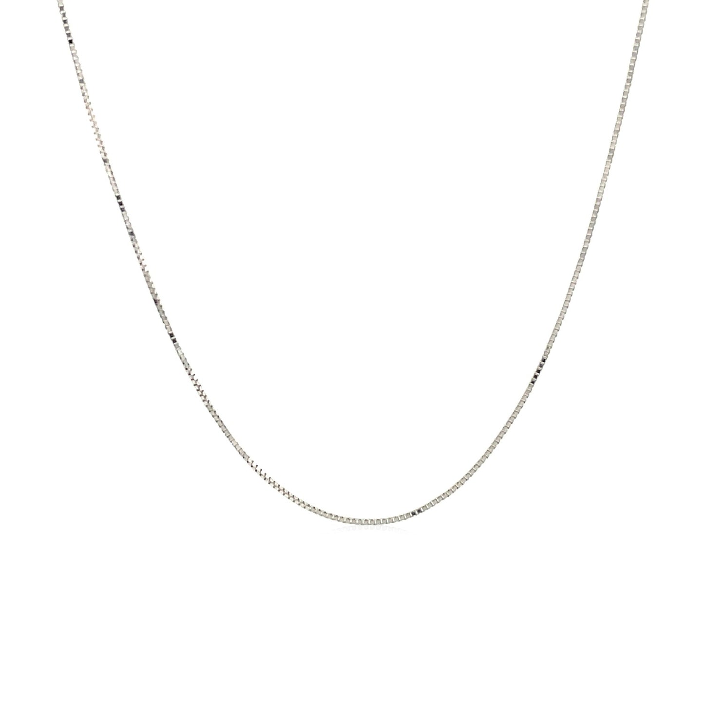 14k White Gold Classic Box Chain (0.45 mm)-Teresa&#39;s Fashionista LLC