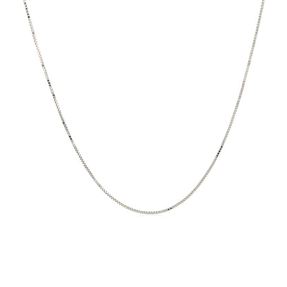 14k White Gold Classic Box Chain (0.45 mm)-Teresa&#39;s Fashionista LLC