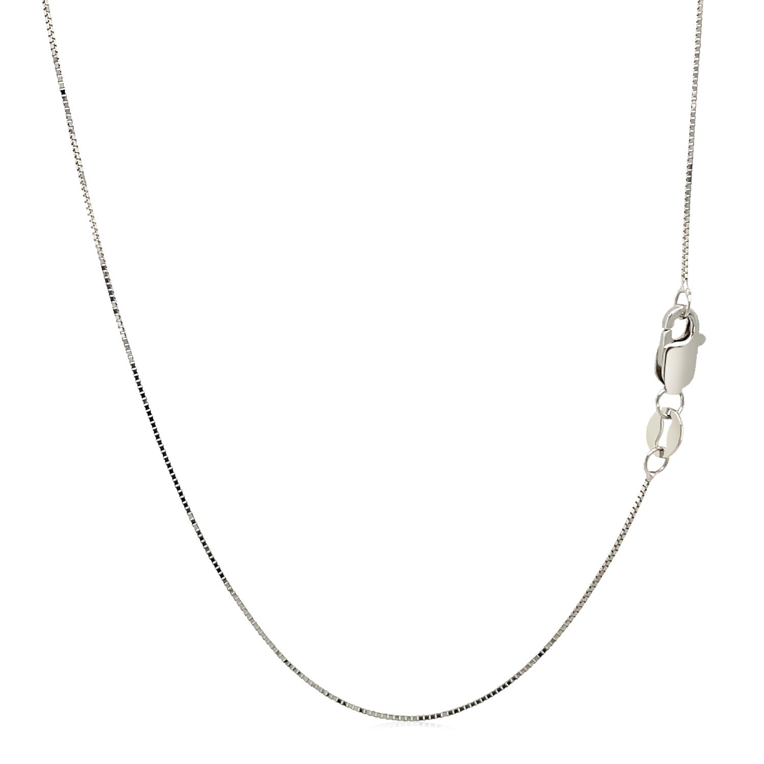 14k White Gold Classic Box Chain (0.45 mm)-Teresa&#39;s Fashionista LLC