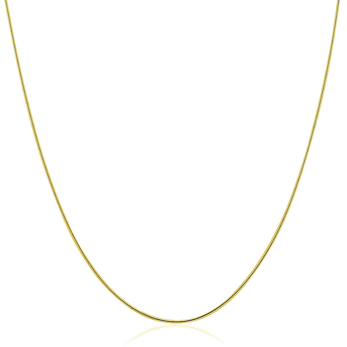 14k Yellow Gold Thin Motif Round Omega Necklace-Teresa&#39;s Fashionista LLC