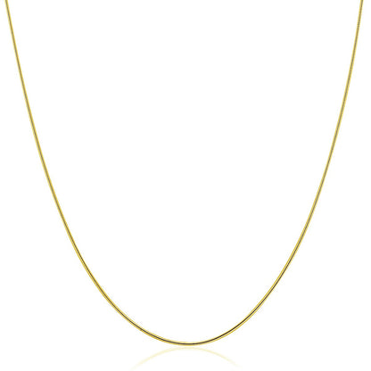 14k Yellow Gold Thin Motif Round Omega Necklace-Teresa&#39;s Fashionista LLC