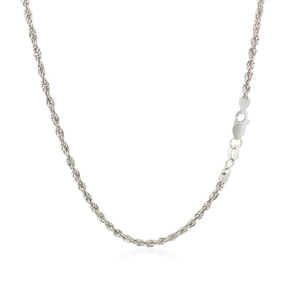 14k White Gold Light Rope Chain (2.00 mm)-Teresa&#39;s Fashionista LLC