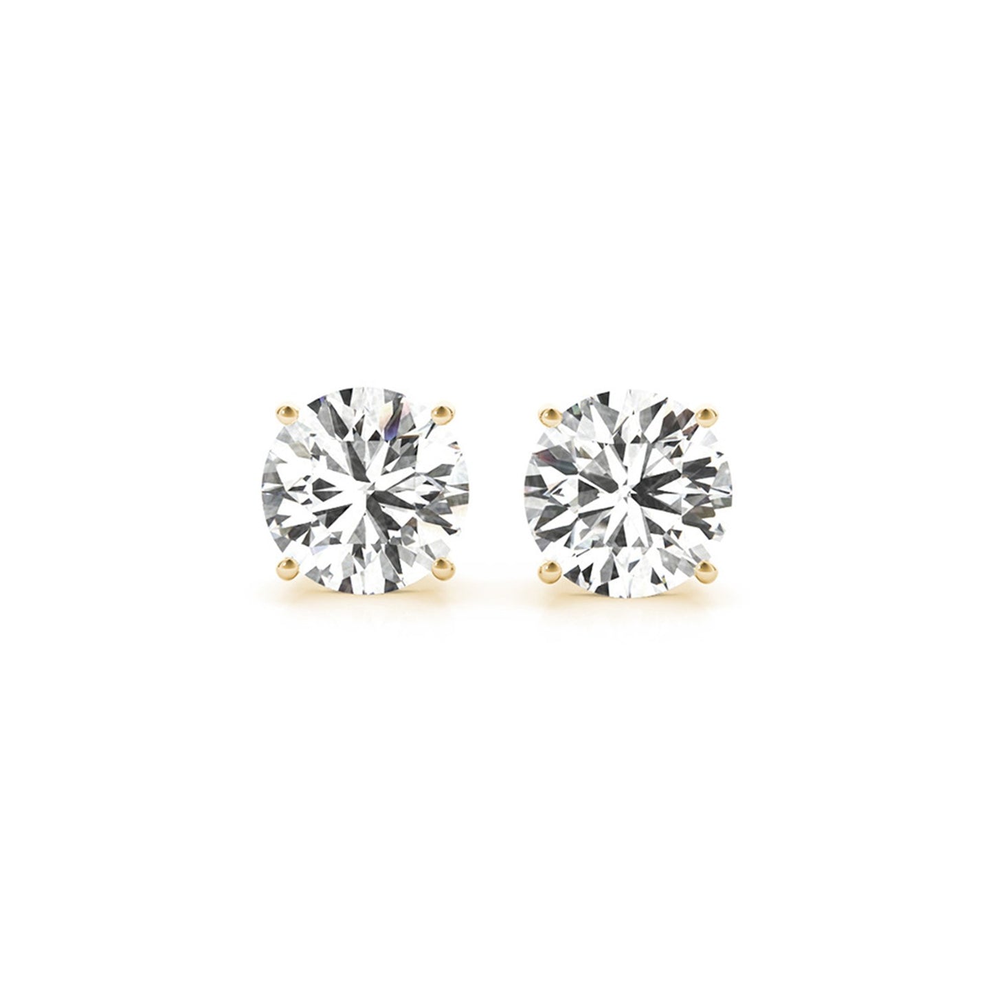 4 cttw Certified IGI Lab Grown Round Diamond Stud Earrings 14k Yellow Gold (G/VS2)-Teresa&#39;s Fashionista LLC