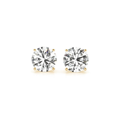 4 cttw Certified IGI Lab Grown Round Diamond Stud Earrings 14k Yellow Gold (G/VS2)-Teresa&#39;s Fashionista LLC