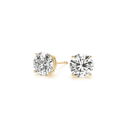 4 cttw Certified IGI Lab Grown Round Diamond Stud Earrings 14k Yellow Gold (G/VS2)-Teresa&#39;s Fashionista LLC