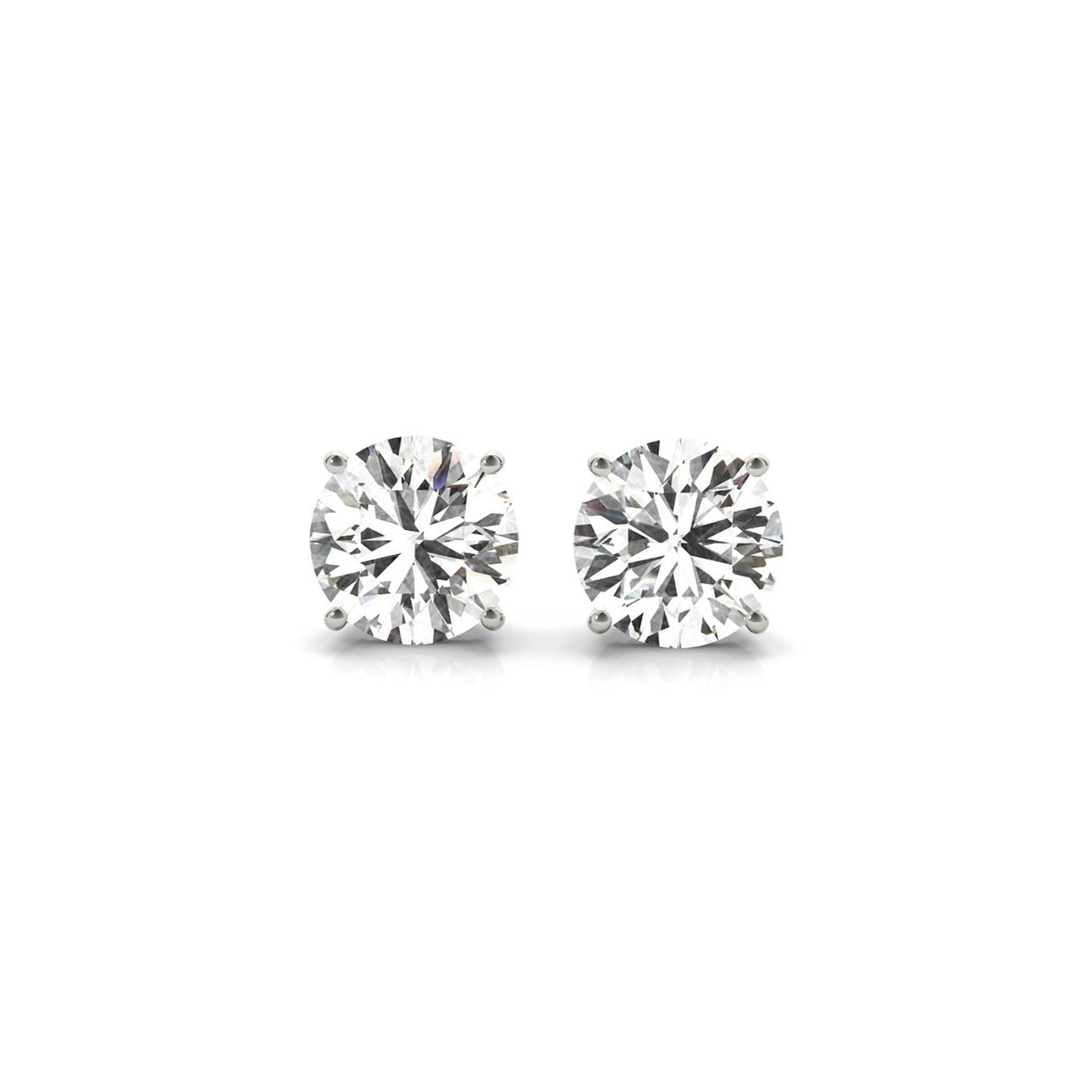 3 cttw Certified IGI Lab Grown Round Diamond Stud Earrings 14k White Gold (G/VS2)-Teresa&#39;s Fashionista LLC