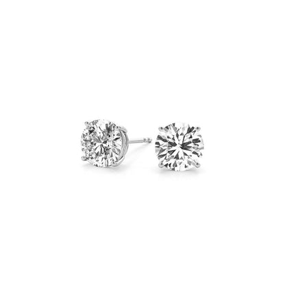 3 cttw Certified IGI Lab Grown Round Diamond Stud Earrings 14k White Gold (G/VS2)-Teresa&#39;s Fashionista LLC