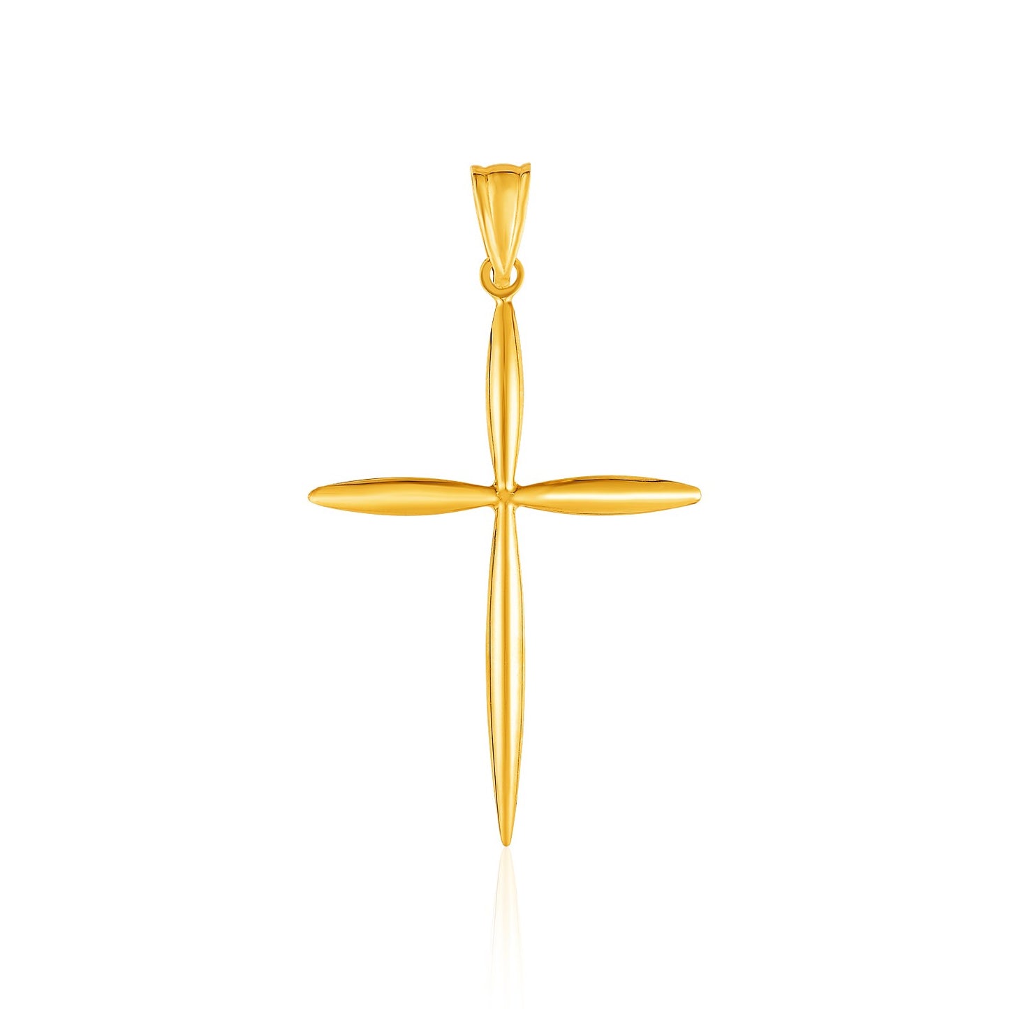 14k Yellow Gold Rounded and Pointed Cross Pendant-Teresa&#39;s Fashionista LLC