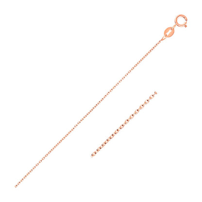 14k Pink Gold Oval Cable Link Chain (0.97 mm)-Teresa&#39;s Fashionista LLC