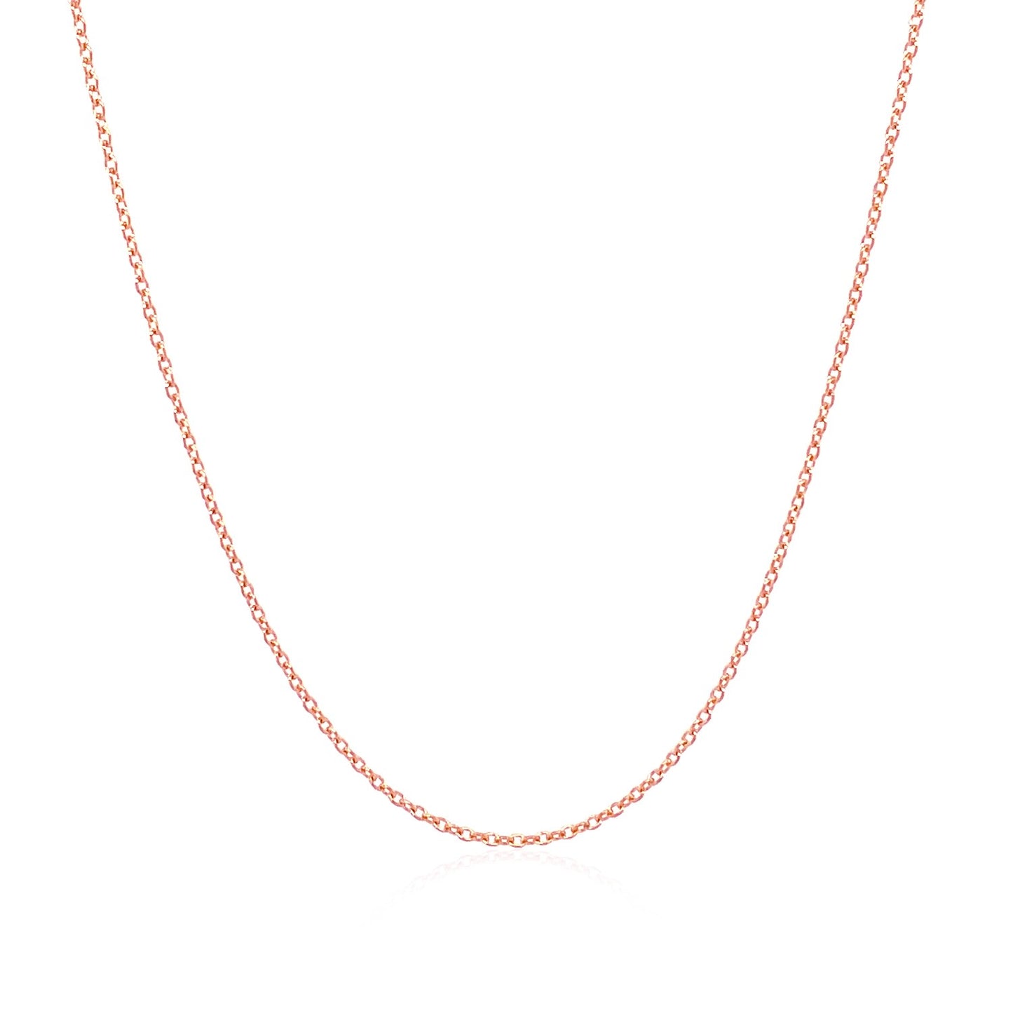 14k Pink Gold Oval Cable Link Chain (0.97 mm)-Teresa&#39;s Fashionista LLC