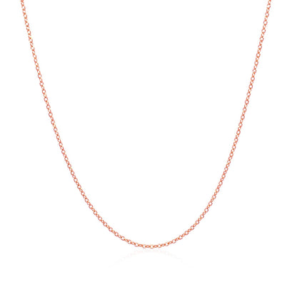 14k Pink Gold Oval Cable Link Chain (0.97 mm)-Teresa&#39;s Fashionista LLC