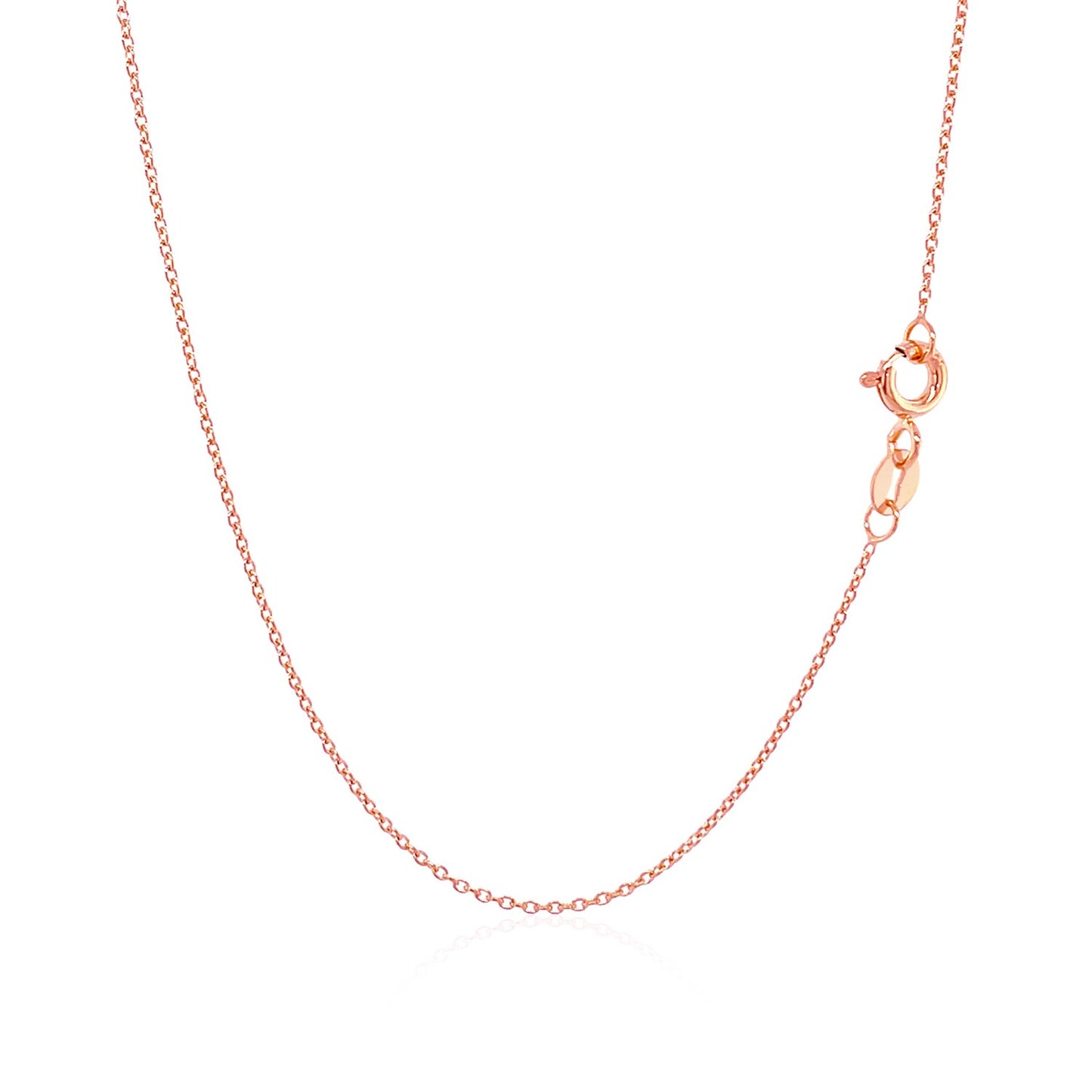 14k Pink Gold Oval Cable Link Chain (0.97 mm)-Teresa&#39;s Fashionista LLC