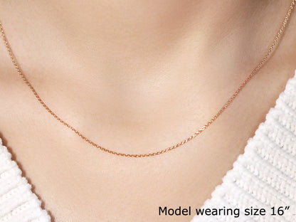 14k Pink Gold Oval Cable Link Chain (0.97 mm)-Teresa&#39;s Fashionista LLC