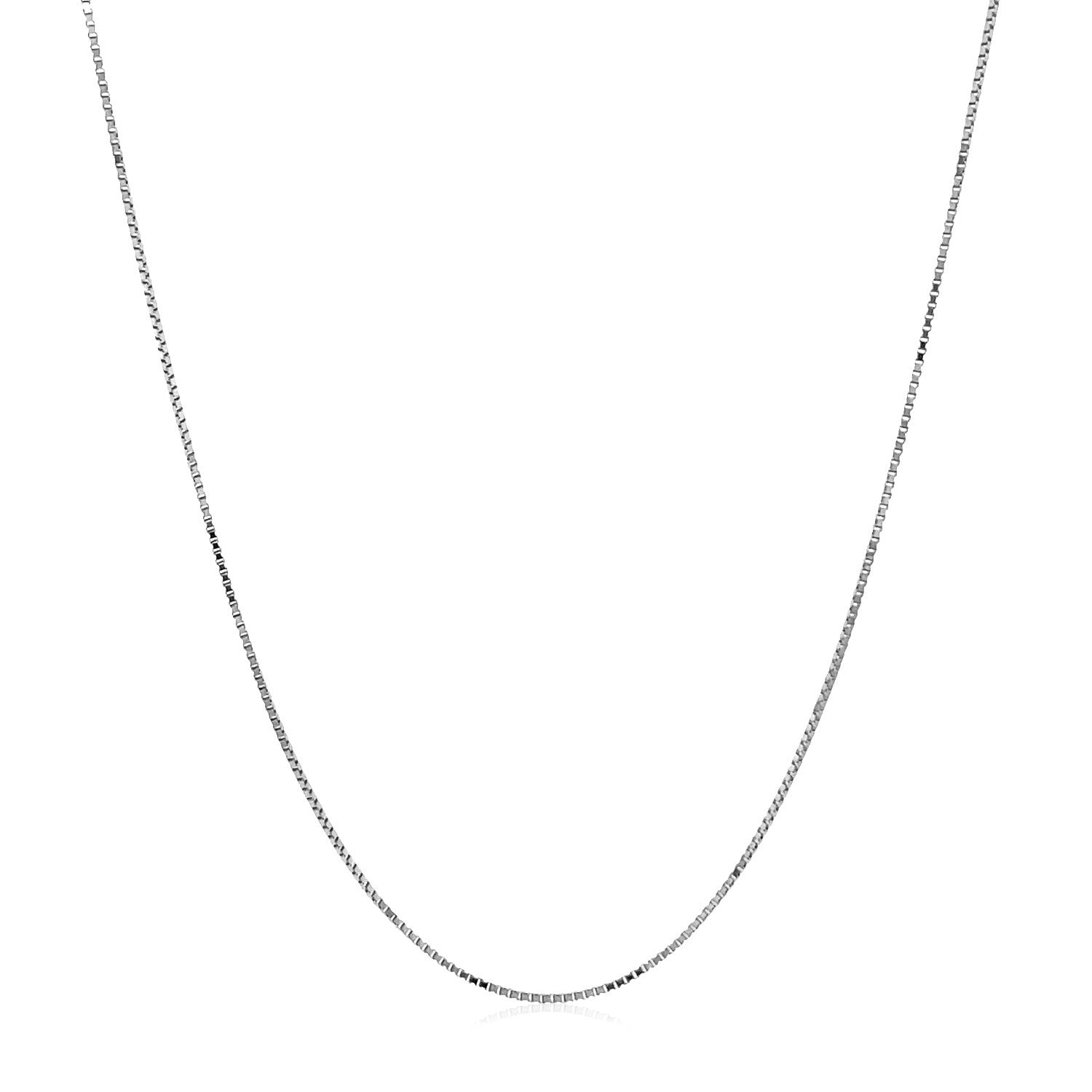 Double Extendable Box Chain in 14k White Gold (0.51 mm)-Teresa&#39;s Fashionista LLC