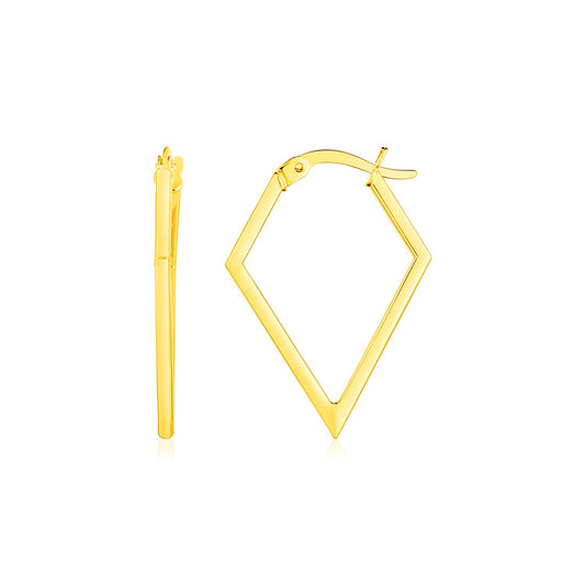 14K Yellow Gold Diamond Motif Hoop Earrings-Teresa&#39;s Fashionista LLC