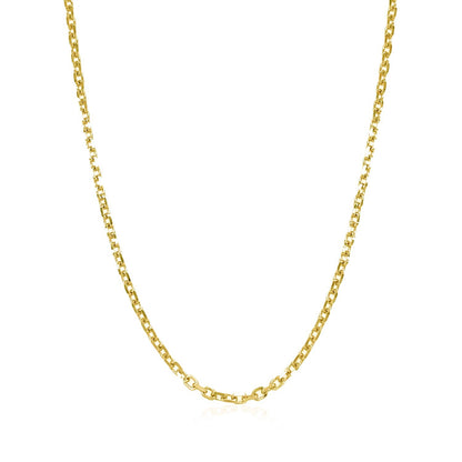 18k Yellow Gold Diamond Cut Cable Link Chain (1.90 mm)-Teresa&#39;s Fashionista LLC