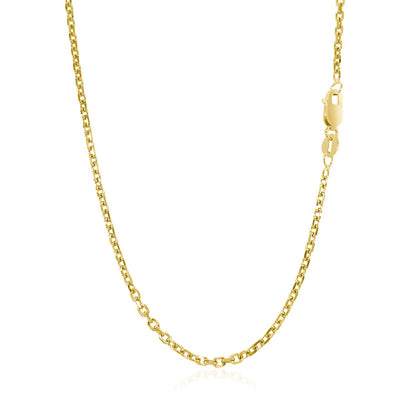 18k Yellow Gold Diamond Cut Cable Link Chain (1.90 mm)-Teresa&#39;s Fashionista LLC