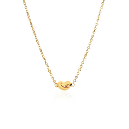 14k Yellow Gold Chain Necklace with Polished Knot-Teresa&#39;s Fashionista LLC