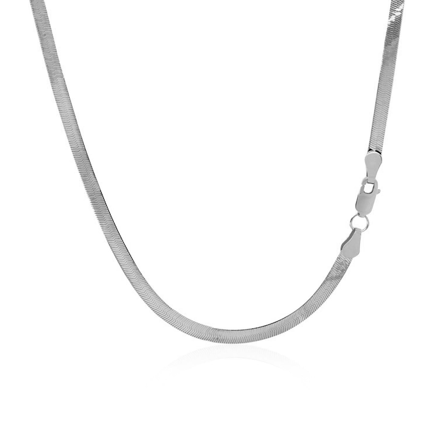 14k White Gold Super Flex Herringbone Chain (2.80 mm)-Teresa&#39;s Fashionista LLC