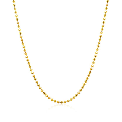 14k Yellow Gold Bead Chain 1.5mm (1.50 mm)-Teresa&#39;s Fashionista LLC