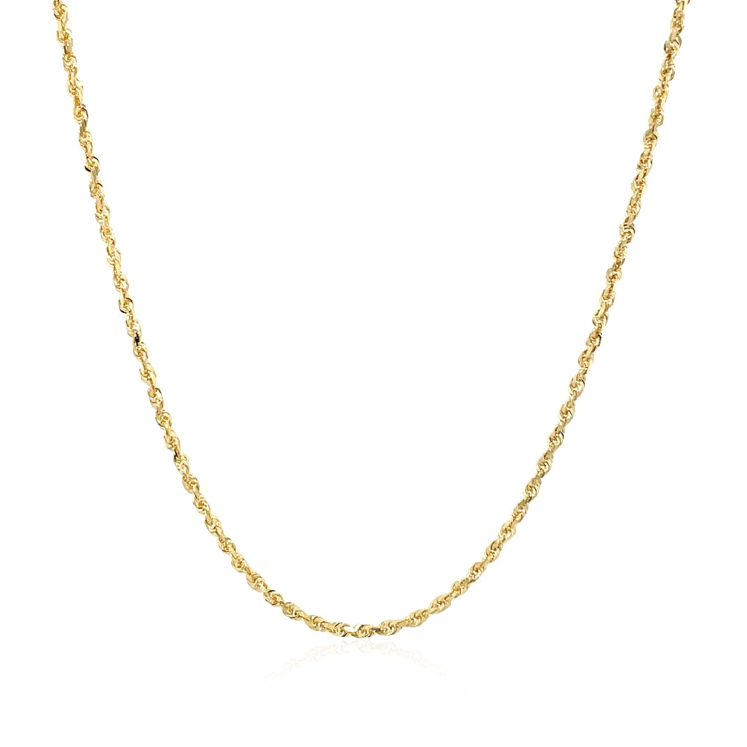 10k Yellow Gold Solid Diamond Cut Rope Chain (1.40 mm)-Teresa&#39;s Fashionista LLC