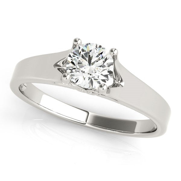 14k White Gold Prong Set Style Solitaire Diamond Engagement Ring (1/2 cttw)-Teresa&#39;s Fashionista LLC