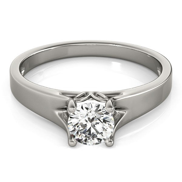 14k White Gold Prong Set Style Solitaire Diamond Engagement Ring (1/2 cttw)-Teresa&#39;s Fashionista LLC