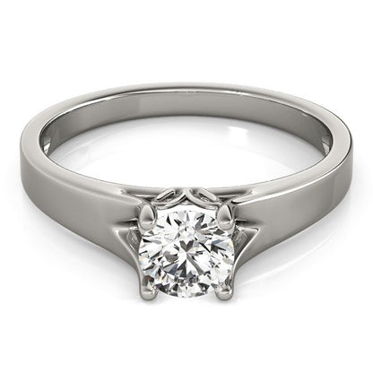 14k White Gold Prong Set Style Solitaire Diamond Engagement Ring (1/2 cttw)-Teresa&#39;s Fashionista LLC