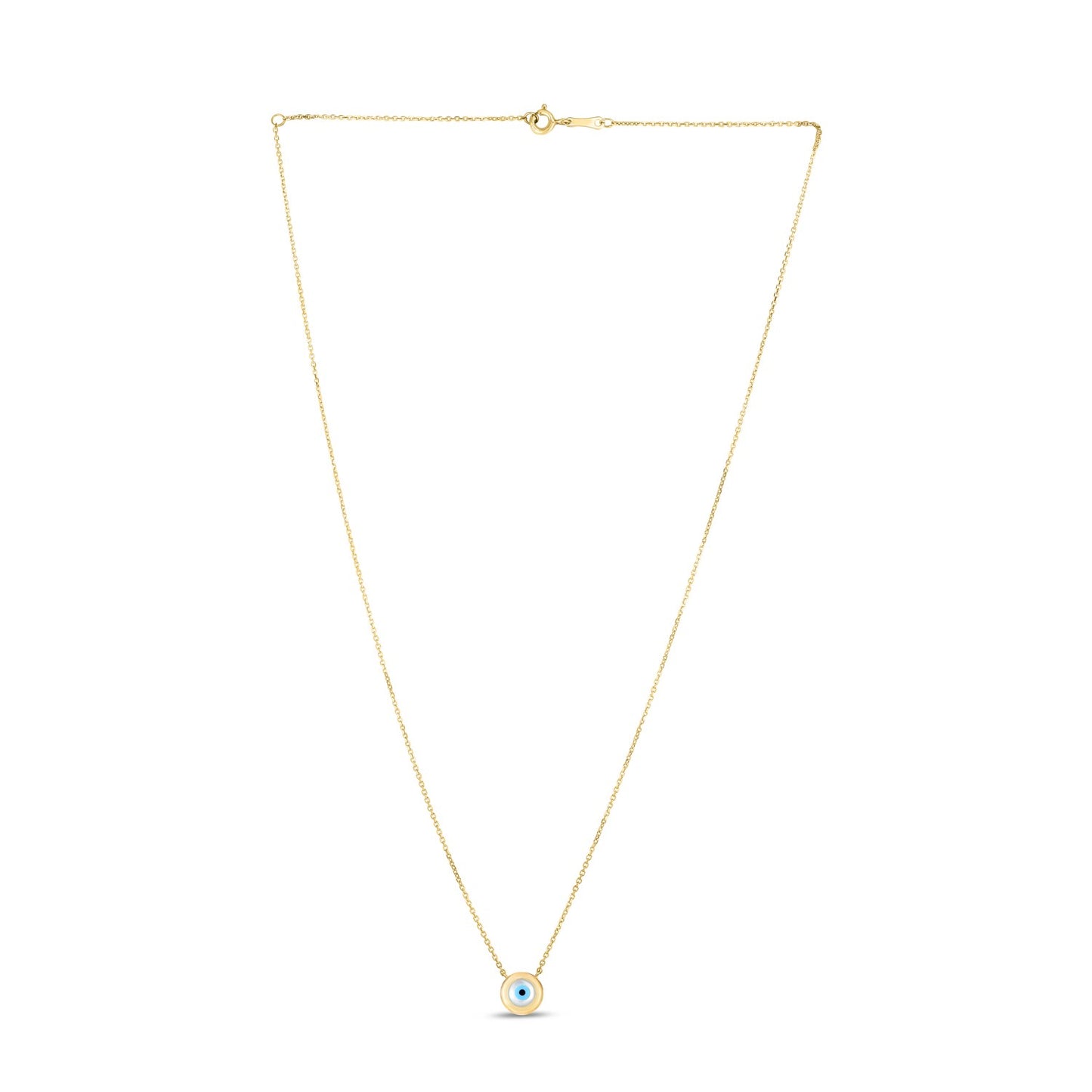 14k Yellow Gold MOP Evil Eye Necklace-Teresa&#39;s Fashionista LLC