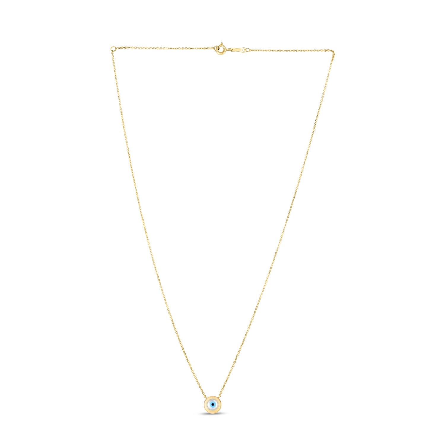 14k Yellow Gold MOP Evil Eye Necklace-Teresa&#39;s Fashionista LLC