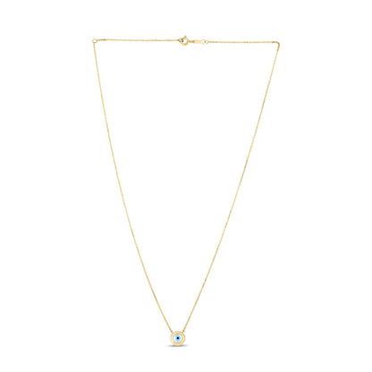 14k Yellow Gold MOP Evil Eye Necklace-Teresa&#39;s Fashionista LLC