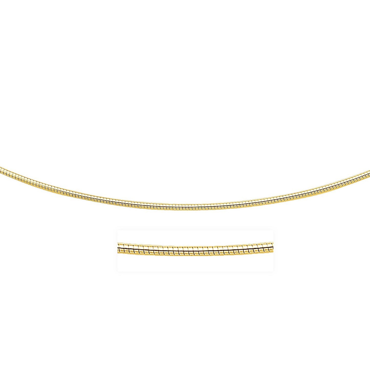 14k Yellow Gold Necklace in a Round Omega Chain Style-Teresa&#39;s Fashionista LLC