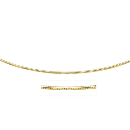 14k Yellow Gold Necklace in a Round Omega Chain Style-Teresa&#39;s Fashionista LLC