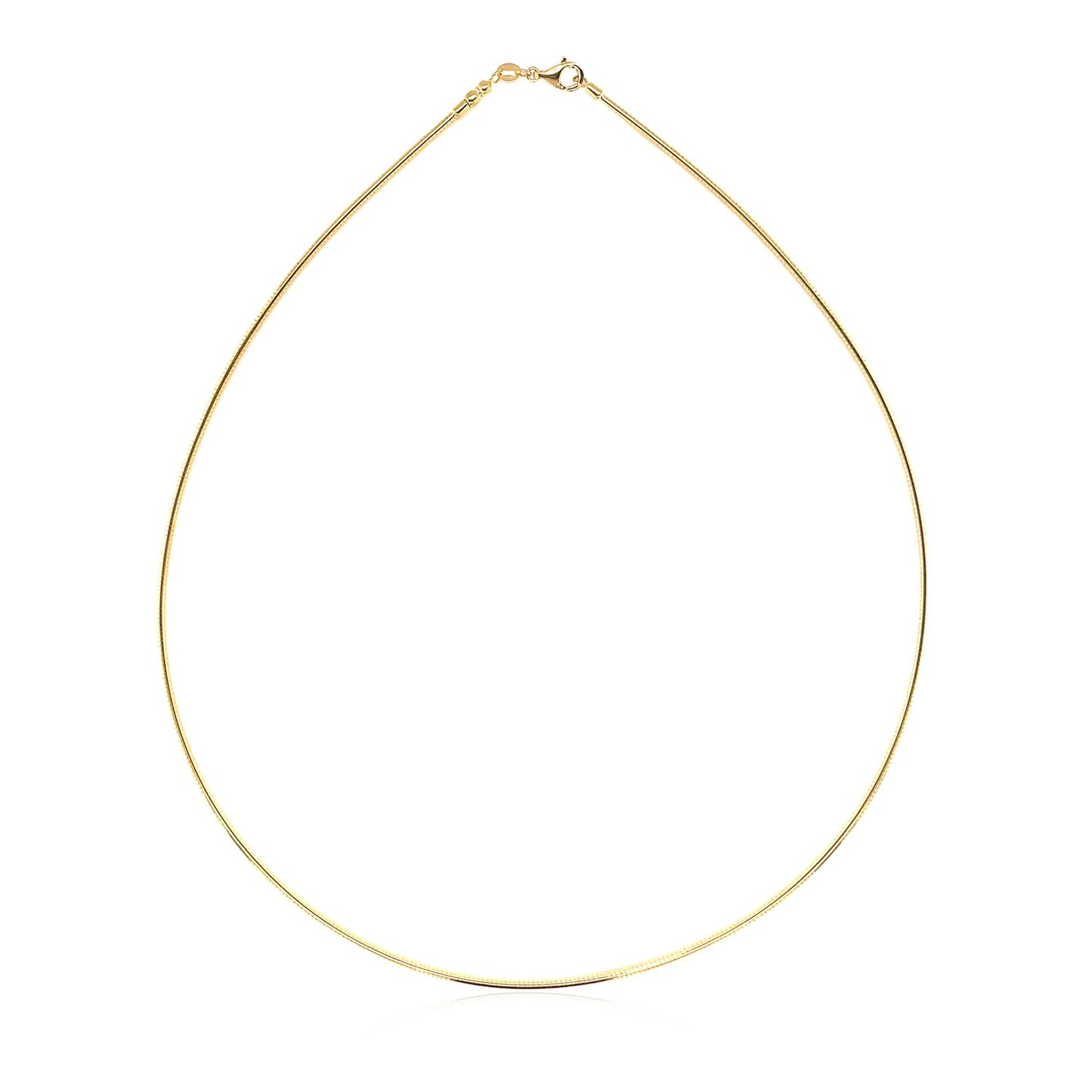 14k Yellow Gold Necklace in a Round Omega Chain Style-Teresa&#39;s Fashionista LLC