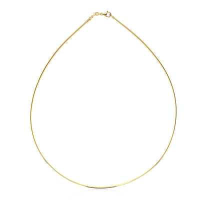 14k Yellow Gold Necklace in a Round Omega Chain Style-Teresa&#39;s Fashionista LLC