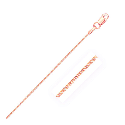 14k Rose Gold Round Wheat Chain (1.00 mm)-Teresa&#39;s Fashionista LLC