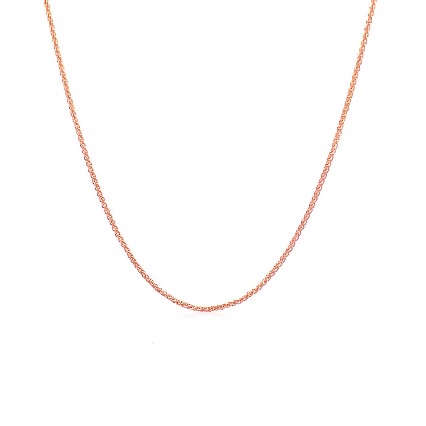 14k Rose Gold Round Wheat Chain (1.00 mm)-Teresa&#39;s Fashionista LLC