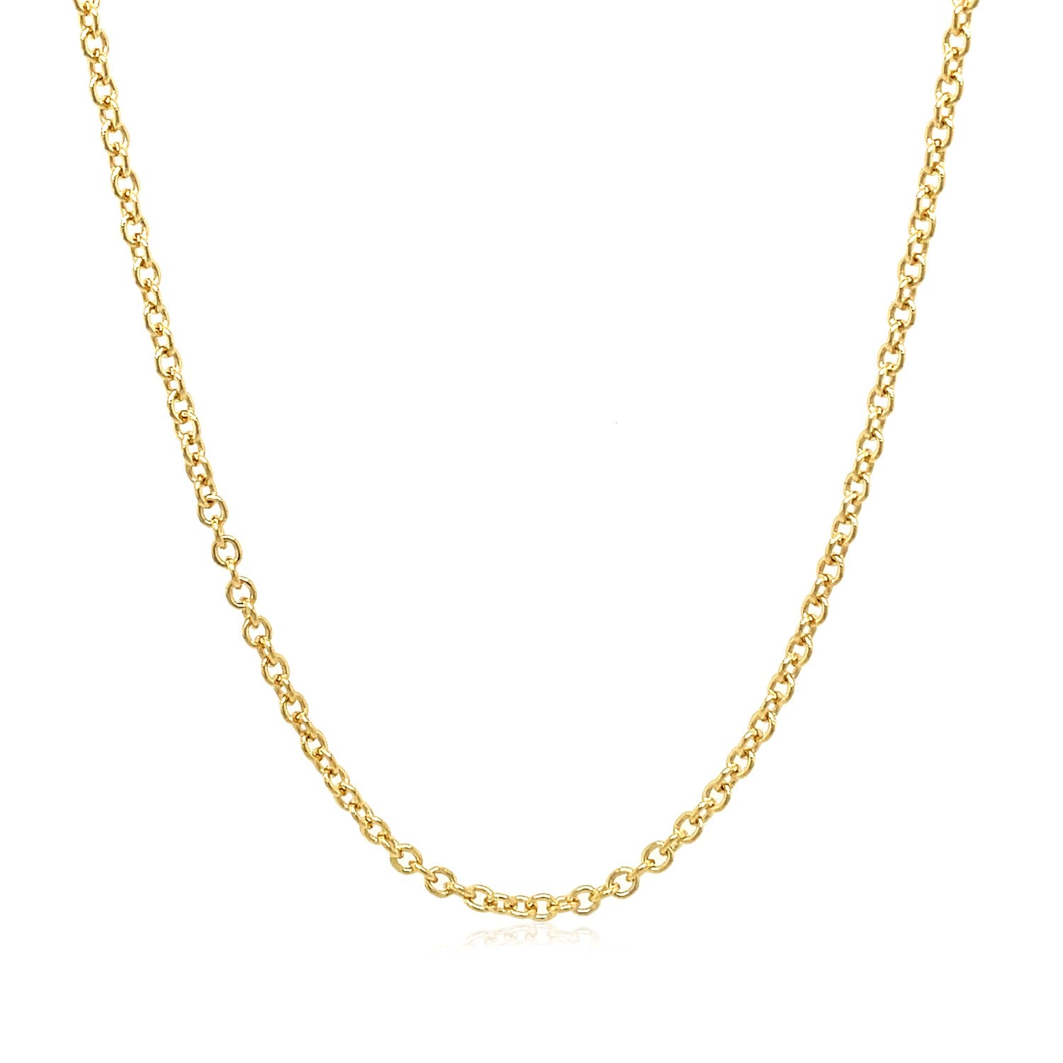 14k Yellow Gold Round Cable Link Chain (1.90 mm)-Teresa&#39;s Fashionista LLC