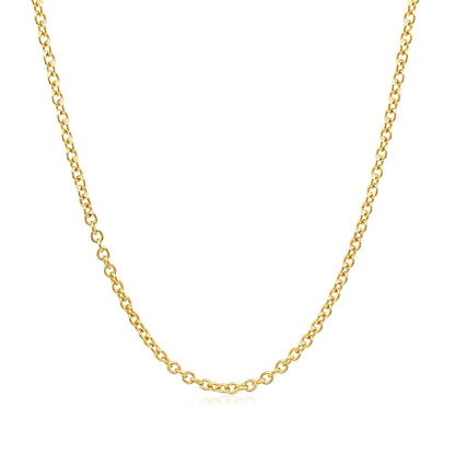 14k Yellow Gold Round Cable Link Chain (1.90 mm)-Teresa&#39;s Fashionista LLC