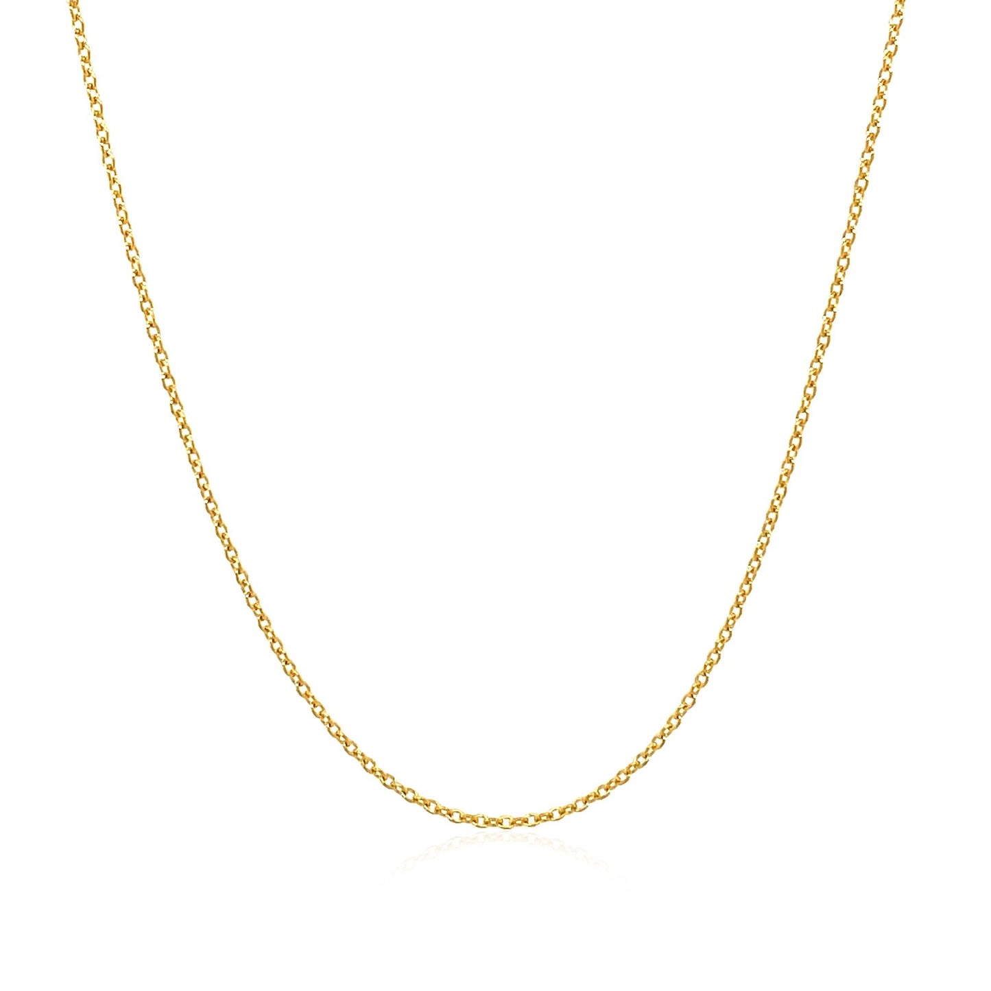 14k Yellow Gold Oval Cable Link Chain (0.97 mm)-Teresa&#39;s Fashionista LLC