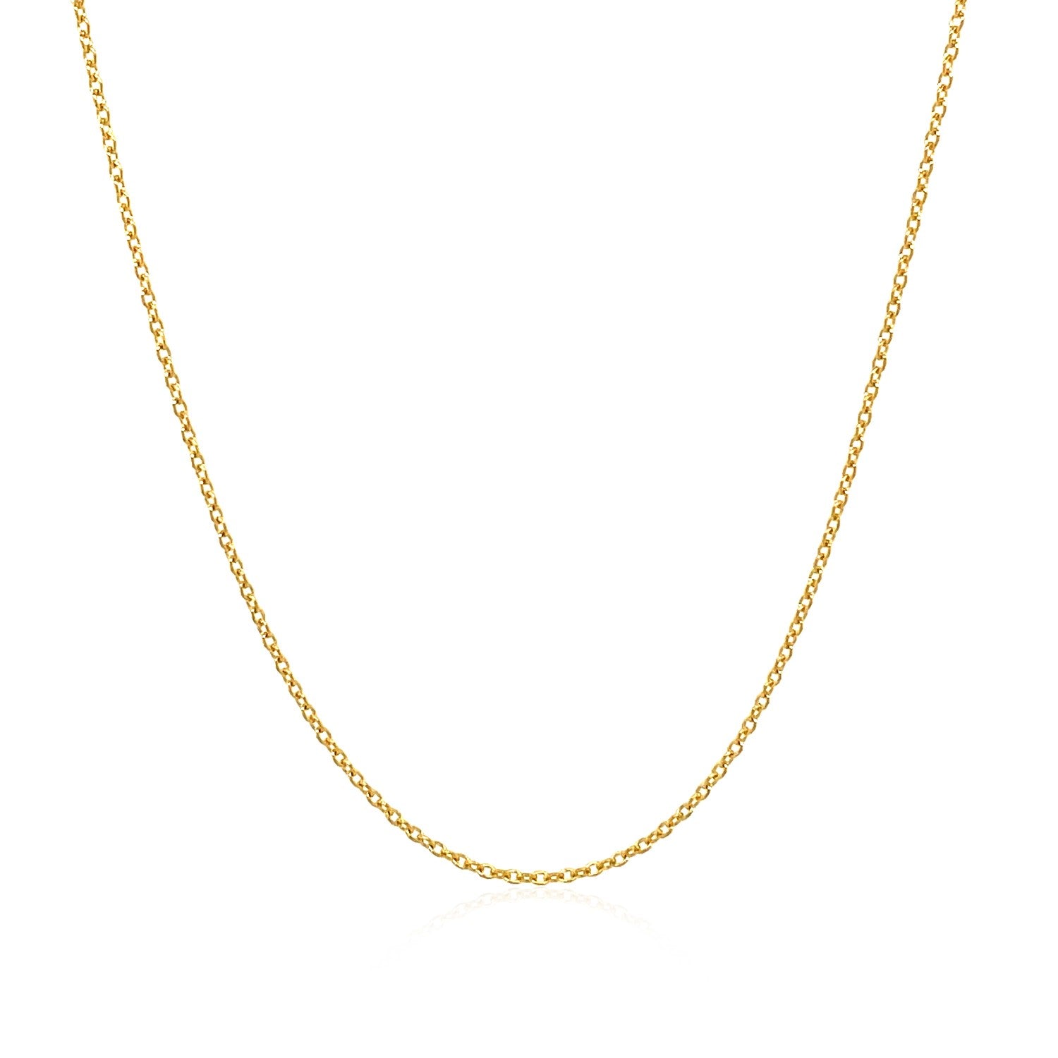 14k Yellow Gold Oval Cable Link Chain (0.97 mm)-Teresa&#39;s Fashionista LLC