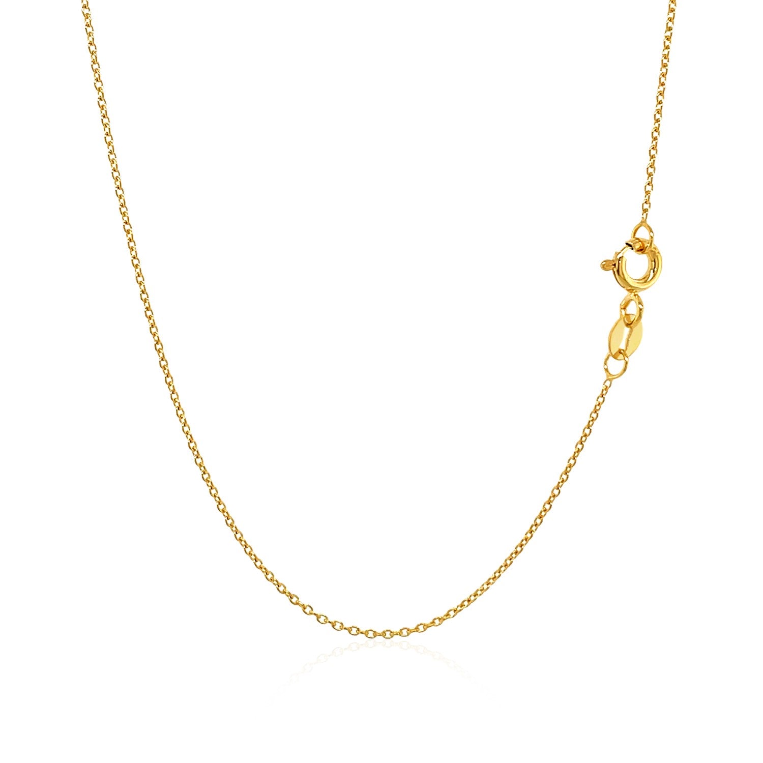 14k Yellow Gold Oval Cable Link Chain (0.97 mm)-Teresa&#39;s Fashionista LLC