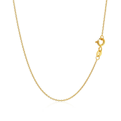 14k Yellow Gold Oval Cable Link Chain (0.97 mm)-Teresa&#39;s Fashionista LLC