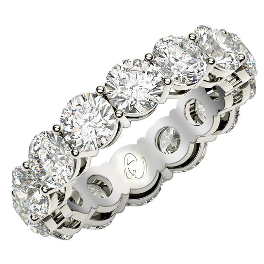 Round Cut Lab Grown Diamond Eternity Ring in 14k White Gold (6 cttw FG/VS2)-Teresa&#39;s Fashionista LLC