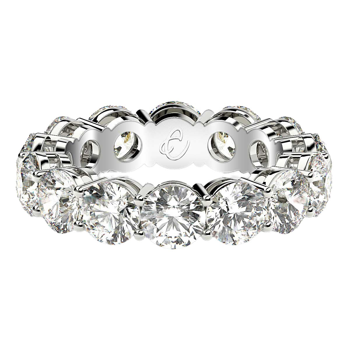 Round Cut Lab Grown Diamond Eternity Ring in 14k White Gold (6 cttw FG/VS2)-Teresa&#39;s Fashionista LLC